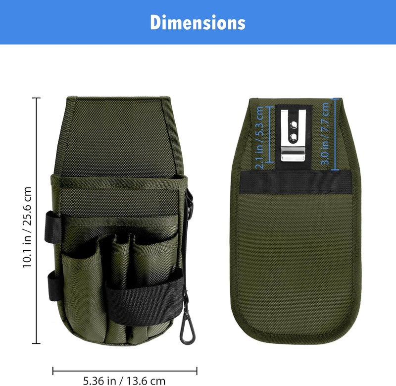 KENOBE 5-Pockets Tool Pouch, Black Tool Pouch Organization, Heavy-Duty Electrician Tool Pouches for Electrician, Carpenter, Construction, Technician, Side Belt Pouch, Small Electrician Holster - Image 3